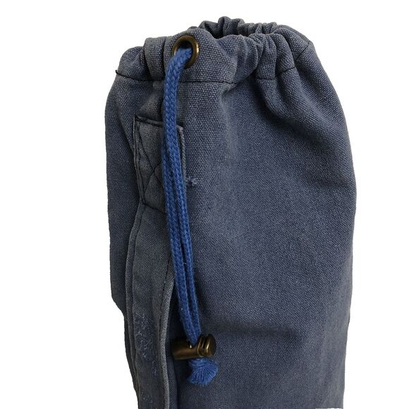 Gaiam Watercress Cargo Yoga Mat Cotton Bag - Blue Tote - Picture 4 of 9